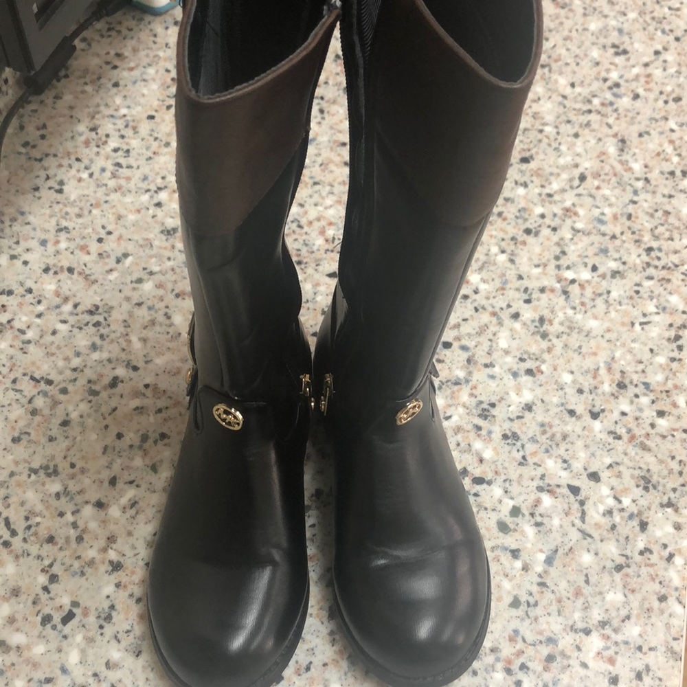 Michael Kors Atlantis black and brown winter boots size 13 for girls